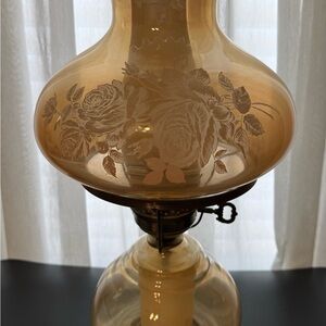 Amber Etched Glass Table Lamp - Home Accents